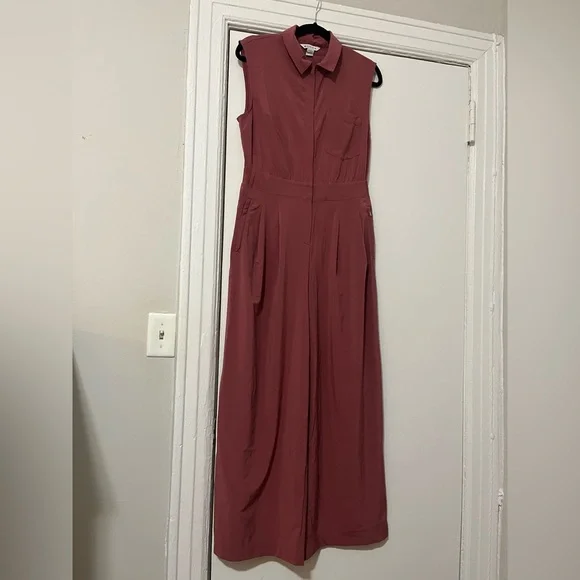 Athleta Brooklyn Heights Wide Leg Jumpsuit in Berry Rose Pink (8P) - Picture 2 of 4